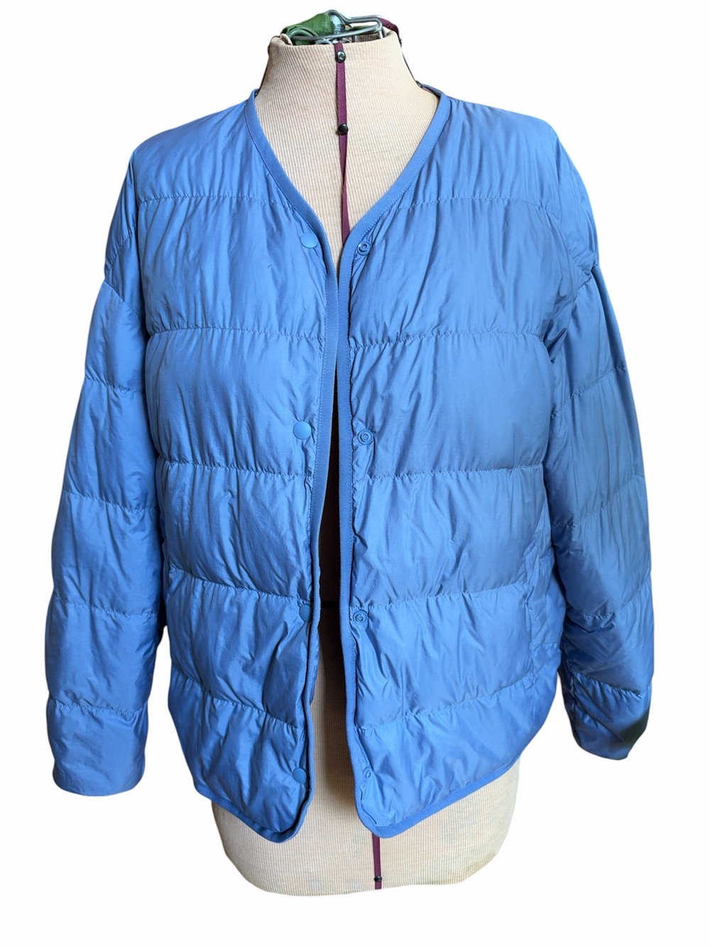 Uniqlo Women's Light Blue Quilted Packable Puffer Jacket Sz M